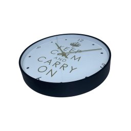 Relógio de Parede Redondo Grande 33cm Clean Moderno Keepcalm Yn Clock Relógio Preto com Dourado, Rel - 4