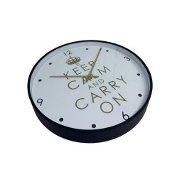 Relógio de Parede Redondo Grande 33cm Clean Moderno Keepcalm Yn Clock Relógio Preto com Dourado, Rel - 5