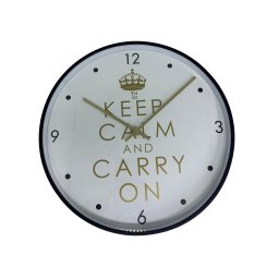 Relógio de Parede Redondo Grande 33cm Clean Moderno Keepcalm Yn Clock Relógio Preto com Dourado, Rel - 2