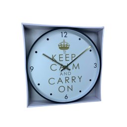 Relógio de Parede Redondo Grande 33cm Clean Moderno Keepcalm Yn Clock Relógio Preto com Dourado, Rel - 8