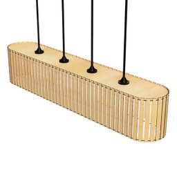 Luminária Pendente Centauro Modelo Ripado -:mdf Cru - 3