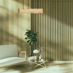 Luminária Pendente Centauro Modelo Ripado -:mdf Cru - 4