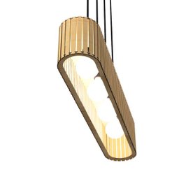 Luminária Pendente Centauro Modelo Ripado -:mdf Cru - 2