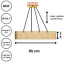 Ver imagem 5 de Luminária Pendente Centauro Modelo Ripado -:mdf Cru