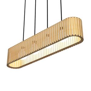 Luminária Pendente Centauro Modelo Ripado -:mdf Cru