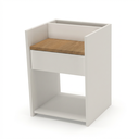 Ver imagem 2 de Mesa de Cabeceira Moderna para Quarto Funcional Organizador Branco E Amadeirado