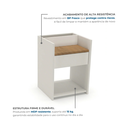 Ver imagem 6 de Mesa de Cabeceira Moderna para Quarto Funcional Organizador Branco E Amadeirado