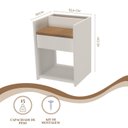 Ver imagem 3 de Mesa de Cabeceira Moderna para Quarto Funcional Organizador Branco E Amadeirado