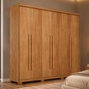 Ver imagem 1 de Guarda-Roupa Casal 100% MDF 6 Portas e 2 Gavetas com Pés 180cm Multimóveis CR35518 Madeirado