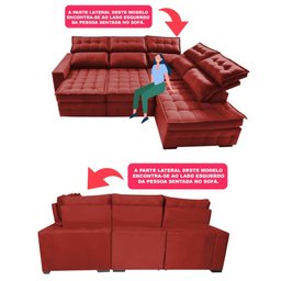 Sofá de Canto Esquerdo 2.65x2.30m Retrátil e Reclinável com Molas Ensacadas Cama inBox Nobre - 4 Sofá de Canto Esquerdo 2.65x2.30m Retrátil e Reclinável com Molas Ensacadas Cama inBox Nobre - 4