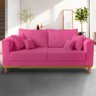 Sofá Vintage Viena 3 Lugares Suede Pink - Madeira Prima Deccor - 2