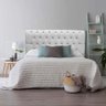 Cabeceira Estofada Capitonê Livia 140cm Casal para Cama Box Corino Branco - Gat Magazine - 2