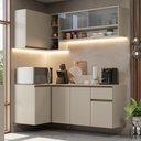 Ver imagem 1 de Armário de Cozinha Completa de Canto 265 Cm Suspenso Crema Nice Madesa 03