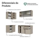 Ver imagem 5 de Armário de Cozinha Completa de Canto 265 Cm Suspenso Crema Nice Madesa 03