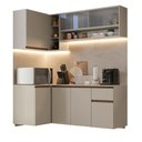 Ver imagem 3 de Armário de Cozinha Completa de Canto 265 Cm Suspenso Crema Nice Madesa 03