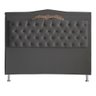 Kit Cabeceira de Cama e Calçadeira Baú Barcelona Capitonê Casal 140 Cm Suede Grafite Casa Móveis - 2