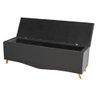 Kit Cabeceira de Cama e Calçadeira Baú Barcelona Capitonê Casal 140 Cm Suede Grafite Casa Móveis - 3