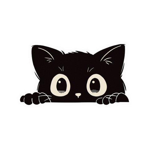 Adesivo Gatinho Espiando Preto Decorativo M