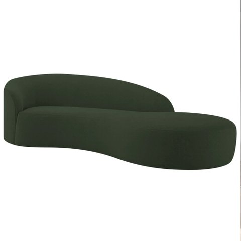 Divã Recamier Orgânico França 200cm Lado Direito Linho Verde - Amarena Moveis