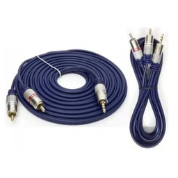 Cabo P2 Stereo + P2 Stereo Metal Profissional 5m Kit 3 Pçs - 3