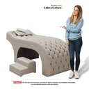 Ver imagem 6 de Maca Salão de Beleza para Esteticista Charme e Puff Escada Estofada 190x60cm Suede - Desk Design Beg