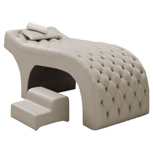 Maca Salão de Beleza Para Esteticista Charme e Puff Escada Estofada 190x60cm Suede - Desk Design Beg