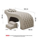 Ver imagem 4 de Maca Salão de Beleza Para Esteticista Charme e Puff Escada Estofada 190x60cm Suede - Desk Design Beg