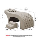 Ver imagem 4 de Maca Salão de Beleza para Esteticista Charme e Puff Escada Estofada 190x60cm Suede - Desk Design Beg