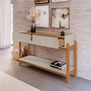Ver imagem 5 de Aparador Buffet Lizz com 2 Gavetas e Pés de Madeira Maciça Off White Cedro