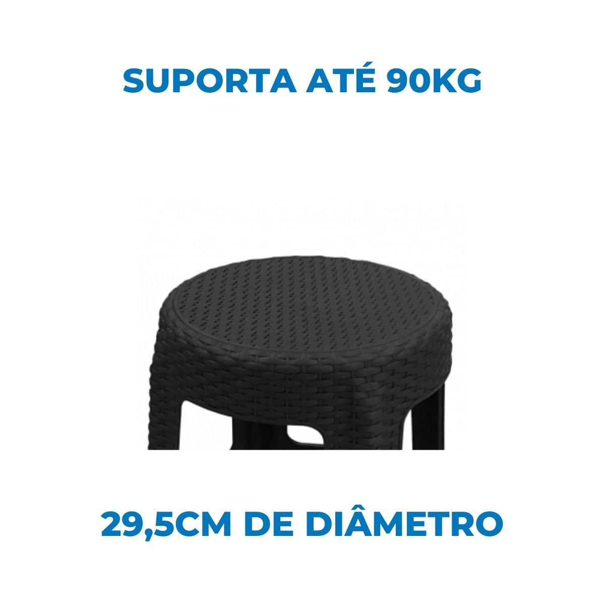 Kit 4 Banquetas Rattan Preta - 8