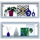 Ver imagem 1 de Kit 2 Nicho Retangular Branco 60x20x10p Mdf Decorativo