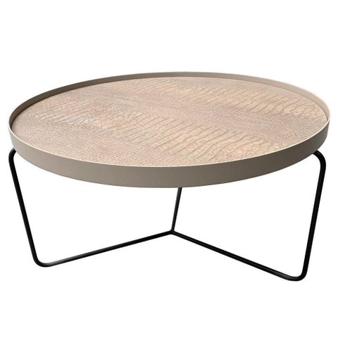 Mesa Centro Kevin Croco Fendi Base Preta 77 Cm - 60025