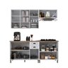 Cozinha Americana Modulada Balcão 120cm com Tampo Aéreo 120cm Balcão 80cm Armário Geladeira Compacta 4 Peças Paris - 5