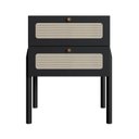 Ver mais imagens de Conjunto Guarda Roupa 2 Portas 2 Gavetas e Mesa de Cabeceira 2 Gavetas Palhinha Pé Madeira Oslo Preto/Nero
