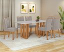 Ver mais imagens de Conjunto Sala de Jantar Mesa Téssera 170 Tampo Vidro Off White com 6 Cadeiras Téssera - Lopas Amendo