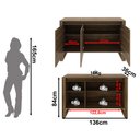 Ver imagem 4 de Balcão para Escritório com 3 Portas 136cm Me4147 Nogal Tecnomobili