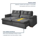 Ver imagem 6 de Sofa Retratil e Reclinavel Toronto 290cm 4 Lugar Kc Rei de Casa Veludo Cinza