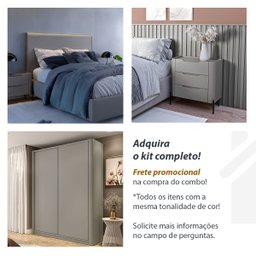Mesa de Cabeceira 51cm com 2 Gavetas e Pés em Metal 100% MDF - 4