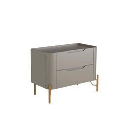 Mesa de Cabeceira 51cm com 2 Gavetas e Pés em Metal 100% MDF - 2