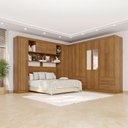 Ver imagem 1 de Guarda-roupa Casal Modulado Andorra 11 Portas 4 Gavetas com Espelho Cinamomo - Pnr Móveis