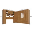 Ver imagem 4 de Guarda-roupa Casal Modulado Andorra 11 Portas 4 Gavetas com Espelho Cinamomo - Pnr Móveis