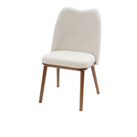 Cadeira Estofada Bonete Assento Cor Macramê com Pés Pinhão 90cm - 69300