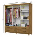 Ver imagem 5 de Guarda Roupa D22 6 Portas 6 Gavetas Com Pés Carioca Móveis