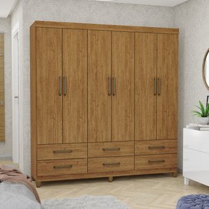 Guarda Roupa D22 6 Portas 6 Gavetas Com Pés Carioca Móveis