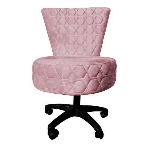 Poltrona Decorativa Royal Metalasse Base Giratória Slk Decor Rosa Claro