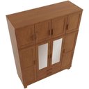 Ver mais imagens de Guarda Roupa Solteiro com Espelho 8 Portas 2 Gavetas Madeira Maciça Lorie F06 Castanho - Lyam Decor