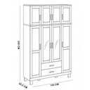 Ver imagem 6 de Guarda Roupa Solteiro com Espelho 8 Portas 2 Gavetas Madeira Maciça Lorie F06 Castanho - Lyam Decor