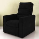 Ver imagem 1 de Poltrona Reclinavel Solis com Reclinacao Manual Veludo Preto Matrix 110kg