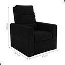 Ver imagem 2 de Poltrona Reclinavel Solis com Reclinacao Manual Veludo Preto Matrix 110kg