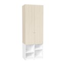 Ver imagem 2 de Guarda Roupa 2 Portas com Nichos e 1 Gaveta Curió Casatema MadeiraOriginals Natural/Branco